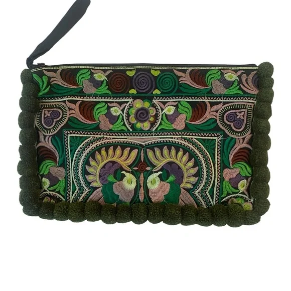 Sabai Jai - Embroidered Clutch Purse with Wristlet - Large Boho - Picture 5 of 5